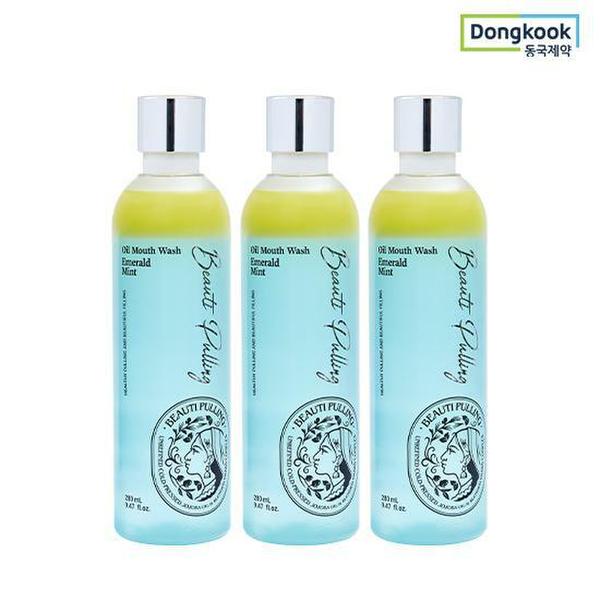 동국제약 뷰티풀링 오일 가글 280ml 3개 (에메랄드민트/파인포레스트/루이보스엣선셋/혼합형)