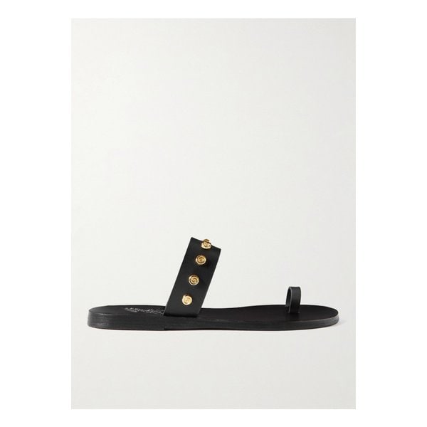 탈리아 쉘 장식 가죽 슬리퍼 1647597333898736