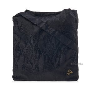 SS25 공용 파이썬 자카드 숄더백 QV058B BLACK