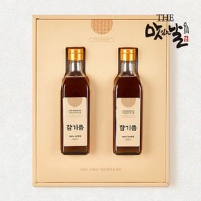 [선물세트]국산 A급 참깨 100% 참기름180ml x 2병/저온압착