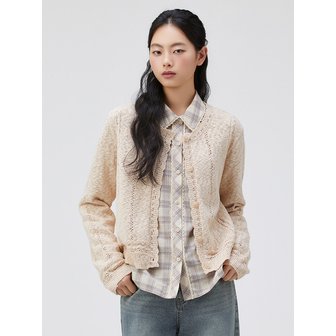 써스데이아일랜드 라운드넥 스칼럽 가디건_T262MCD135W