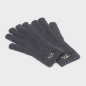 FLUFFY LOGO GLOVE CHARCOAL