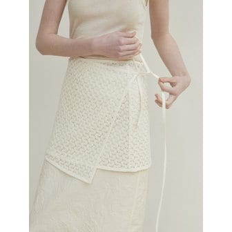 수팩 AURORA LACE WRAP SKIRT - IVORY