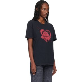 아워레가시 블랙 루즈 티셔츠 M2266LL Love Story Print