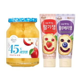  복음자리 45도 사과잼 +짜먹는 딸기잼 +블루베리잼 (총3개)