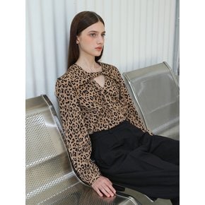 Leopard twist blouse_Brown