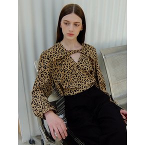 Leopard twist blouse_Brown