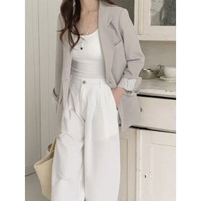 뒤트임 소매배색 자켓_YMSH26SS042