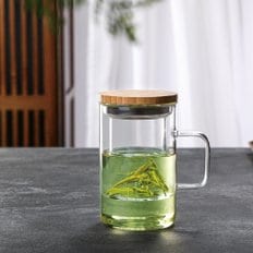 베이직 내열유리 거름망 머그컵 360~500ml 찻잔 유리컵