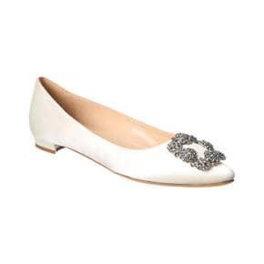 3959278 Manolo Blahnik Hangisi Satin Flat