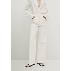 5271278 Massimo Dutti Straight leg jeans - white