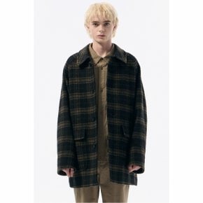 Brown Casentino Wool Check Short Coat_CWCAW24702BRX