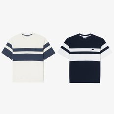 라코스테 (남성) 오버핏 밀라노 스트라이프 라운드 반팔 티셔츠(TH653E-55G) 2컬러 중 택 1