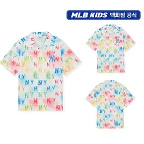 24SS[KIDS]워터 모노그램 우븐셔츠 뉴욕양키스  7AWSM0343-50WHS