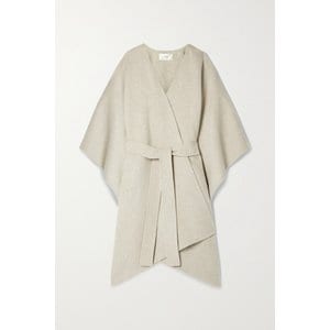 더로우 Toba Belted Wool And Cashmere-blend Poncho 라이트 그레이