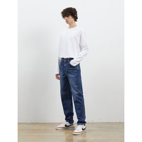 DENIM CRACK WASHING PANTS DARK BLUE