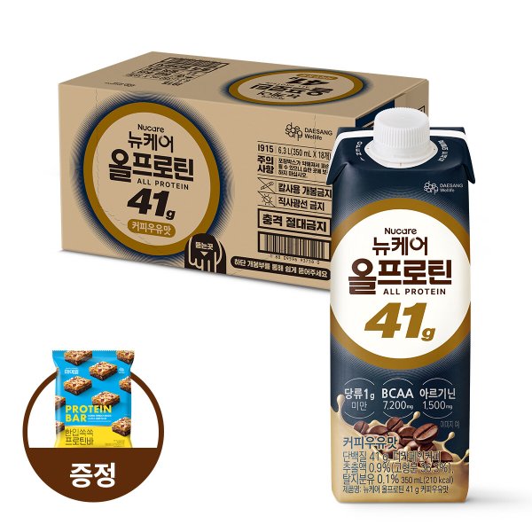 뉴케어 올프로틴 41g 커피우유맛 (350mlx18팩), 1박스