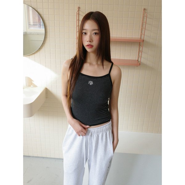 스트라이프 배색 슬리브리스 [4color]