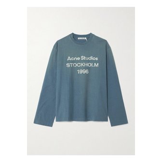 아크네스튜디오 프린트  코튼 헴프 혼방 저지 티셔츠 네이비 46376663162861398