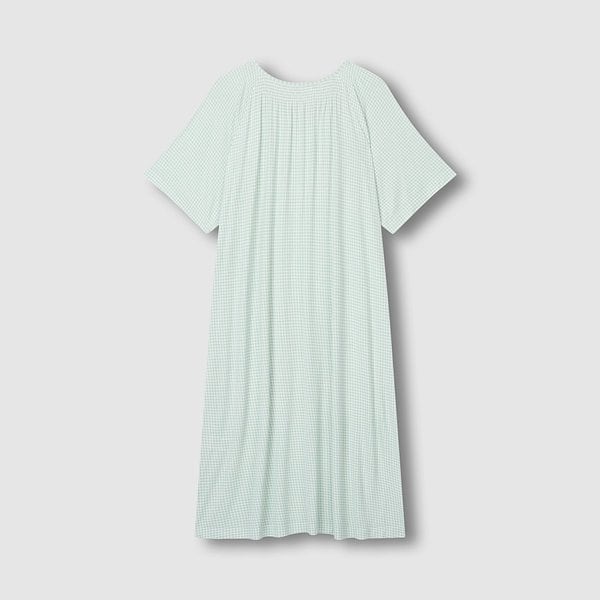 여 보드리 체크 반팔 파자마 원피스 J206203050046