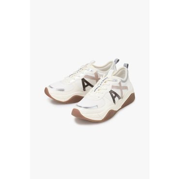 ARMANI EXCHANGE 여성 에나멜 배색 로고 스니커즈(A425175502)오프화이트