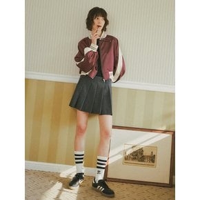 O3717 Crop blouson jumper_Satin wine