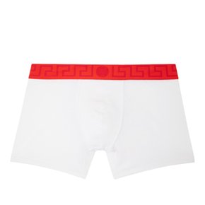 화이트 그레카 보더 롱 박서 브리프 AU10028_1A10011 2WP80-White+Coral-R