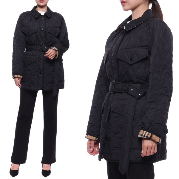 [부산점] 22FW 여성 다이아몬드 퀄팅 필드 자켓 (8034122_BLACK_22F)