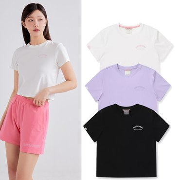 디스커버리 [24S/S] 디스커버리 우먼스 슬림핏 크롭 반팔티셔츠 DWRS96043