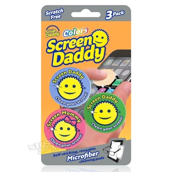  스크럽대디 스크린대디 멀티컬러 재사용 극세사 액정 클리너 3개 SCRUB DADDY SCREEN CLEANING M