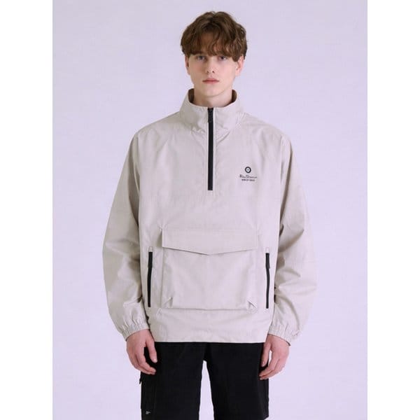 남성 로고 반집업 점퍼 블랙 BNBJP286M