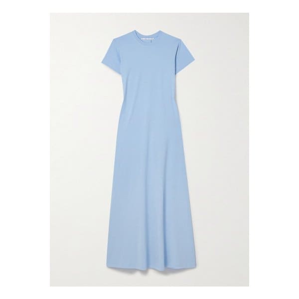 프로엔자슐러 노엘 개더 코튼 혼방 저지 미디 드레스 블루 46376663162854278