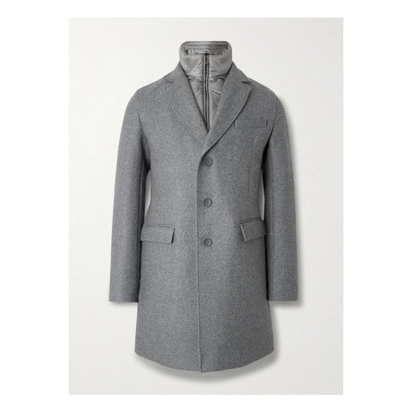 컨버터블 패디드 울 블렌드 퀼티드 쉘 코트 46376663162875010