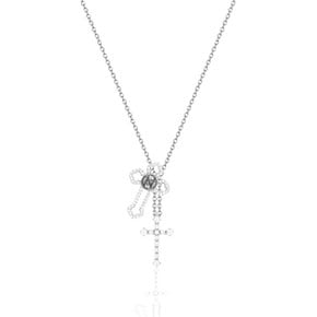 BOTTONY CROSS PENDANT SILVER_WHITE / 62922032155