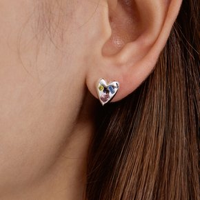 Vary Cubic Chips Heart Earring EC1924