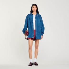 라인스톤 데님 셔츠 Bleu jean SFPCM01155