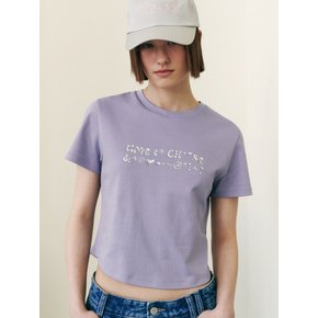 SILVER JELLY LETTERING CROP T-SHIRTS LV