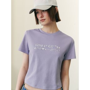 SILVER JELLY LETTERING CROP T-SHIRTS LV