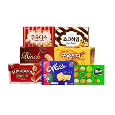 간편하게 뜯어먹는 사무실 과자 7종 / 구운감자5P 후렌치파이딸기 쵸코하임(대) 빈츠 쿠크다스(대) 에이스(대) 롯샌