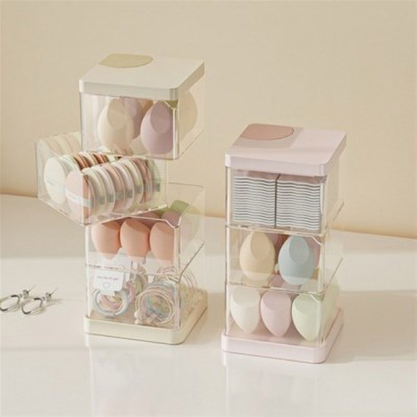 확대된 대표 스퀘어 미니 소품 보관함 면봉 퍼프 머리끈 정리함