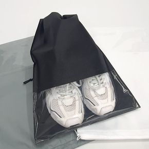 투명창 ZF 부직포 블랙 신발주머니