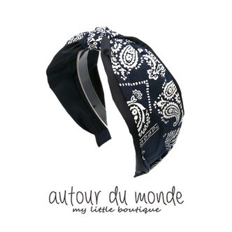 오뜨르뒤몽드 paisley knot hairband (navy)