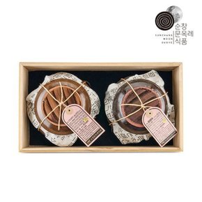 순창문옥례식품 선물세트 웰빙 5호(고추장 1kg+매실장아찌 1kg)옹기 오동나무 고급포장