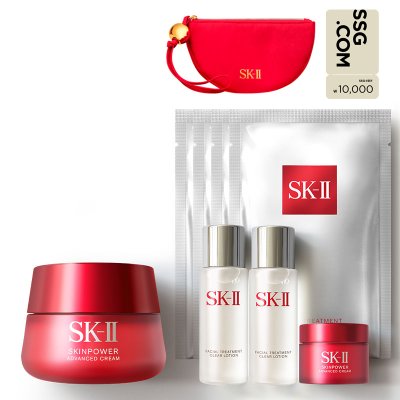 [1MC] SK-II 스킨파워 어드밴스드 크림 세트 (1만원 모바일 상품권)+레드 파우치증정