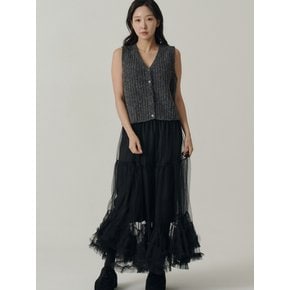 [인플루언서 세영 w/] Alpaca Wool V-neck Knit Vest_Gray