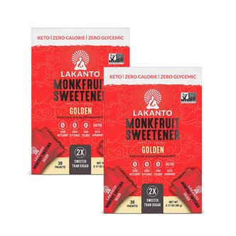 유아이홈 [해외직구] 라칸토 Lakanto Golden Monkfruit 감미료 패킷 골든 30개 90g 2팩