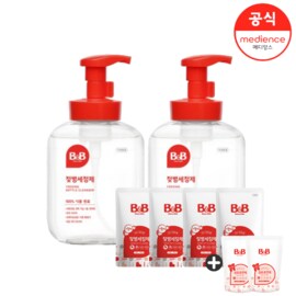 비앤비 젖병세정제 (거품) 450ml 용기 2입+ 400ml 리필 4입+800ml 유연제 2입