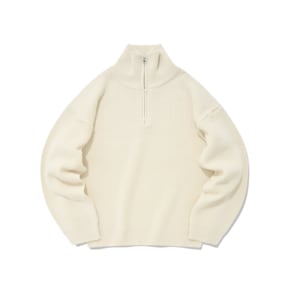 SP PBT SOFT HALF ZIP KNIT-IVORY