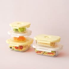 [SET]모노테일 세보리 내열 유리 진공밀폐용기 5종 세트