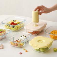 [SET]모노테일 세보리 내열 유리 진공밀폐용기 5종 세트
